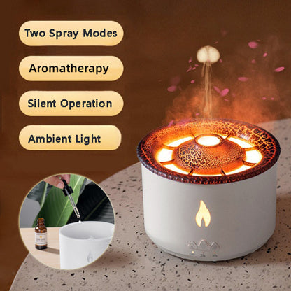 New Creative Ultrasonic Essential Oil Humidifier Volcano Aromatherapy Machine Spray Jellyfish Air Flame Humidifier Diffuser - Mind Meadow