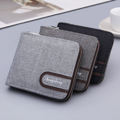 Mens Canvas Short Multifunctional Wallet - Mind Meadow