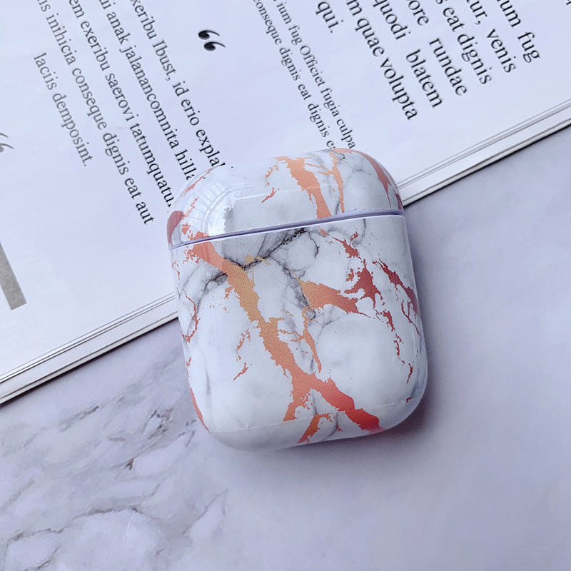 Compatible with Apple, White Marble Case for Airpods Earphone Case - Mind Meadow