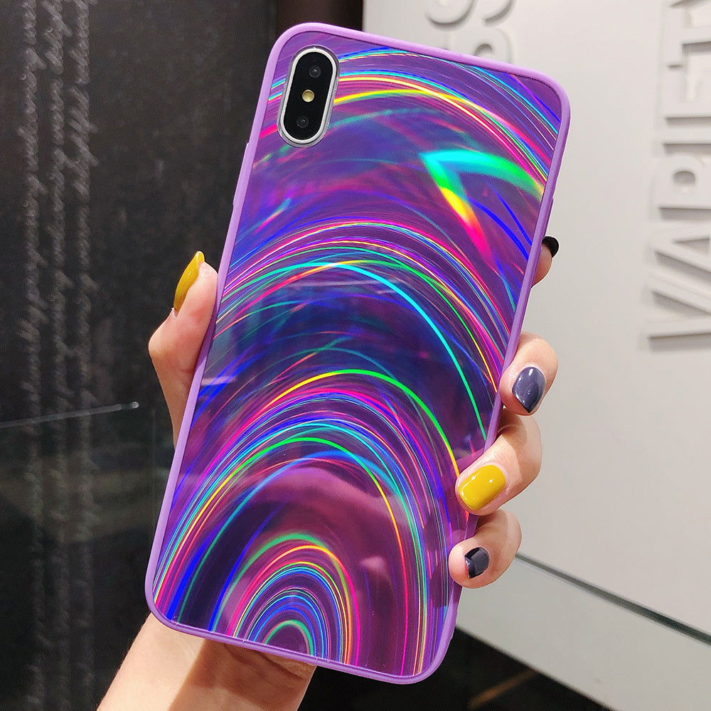 3D Rainbow Glitter Gradient Back Cover Case - Mind Meadow