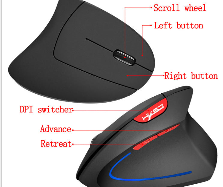 Souris ergonomique verticale Bluetooth Gamer souris KIT USB Rechargeable jeu 2.4G sans fil Mause pour ordinateur portable ordinateur portable - Mind Meadow