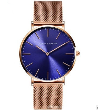 Japan Quartz Movement High Quality 36mm hannah Martin Women Stainless Steel Mesh Rose Gold Waterproof Ladies Watch - Mind Meadow