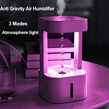 Creative Anti-Gravity Water Drop Humidifier Air Conditioning Mist Spray Household Quiet Bedroom Office With 580ML Water Tank - Mind Meadow