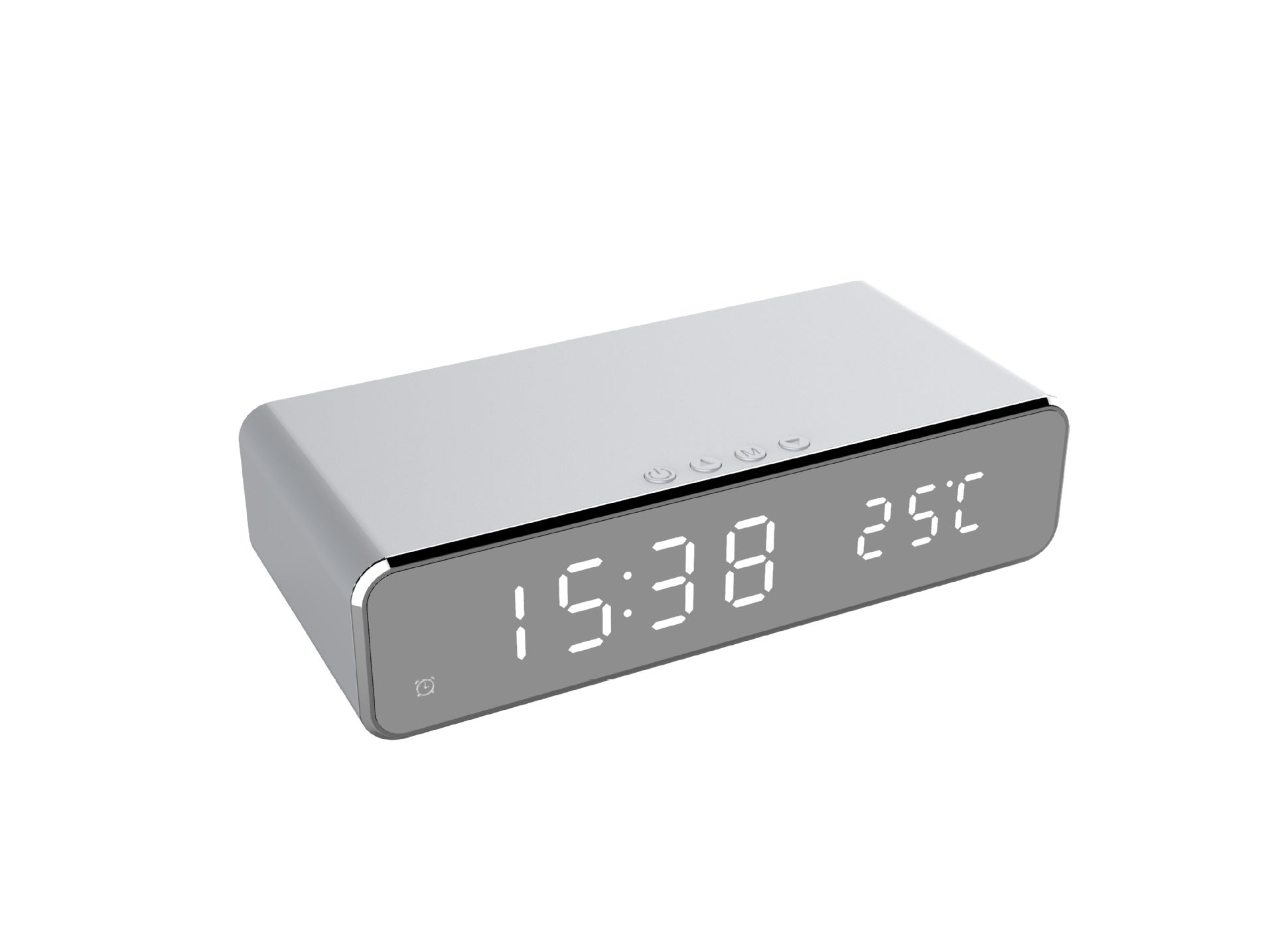 LED Electric Alarm Clock With Wireless Charger Desktop Digital Despertador Thermometer Clock HD Mirror Clock Watch Table Decor - Mind Meadow