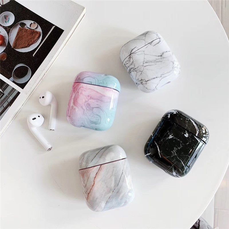 Compatible with Apple, White Marble Case for Airpods Earphone Case - Mind Meadow