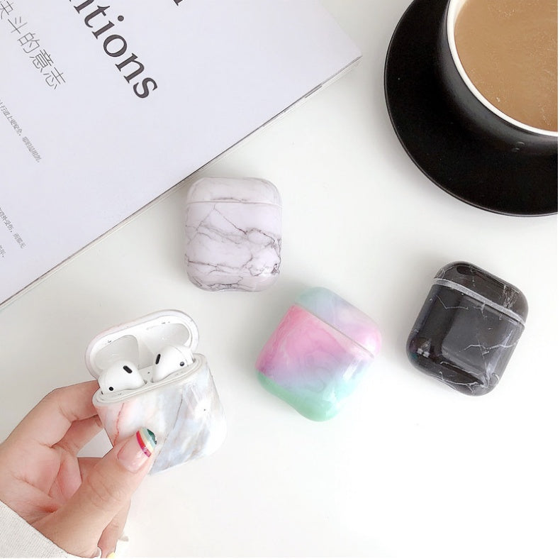 Compatible with Apple, White Marble Case for Airpods Earphone Case - Mind Meadow