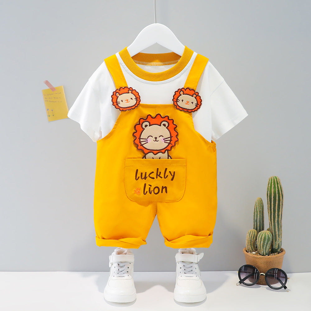 Baby's Cartoon Short-sleeved Overalls - Mind Meadow