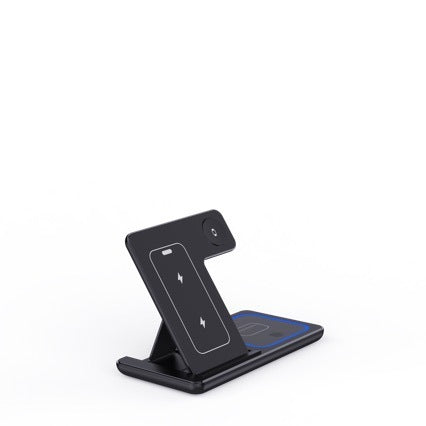 15W 3 In 1 LED Fast Wireless Charger Stand Foldable Charging Station For Smart Phone 15 14 13 12 11 I Watch 9 8 7 6 5 Airpods Pro