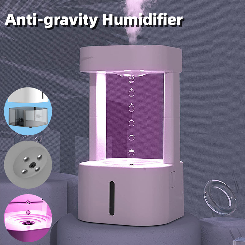 Creative Anti-Gravity Water Drop Humidifier Air Conditioning Mist Spray Household Quiet Bedroom Office With 580ML Water Tank - Mind Meadow