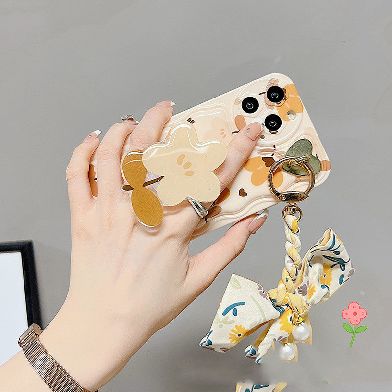 Autumn Leaves And Flowers With Bow Silk Scarf Phone Cases - Mind Meadow