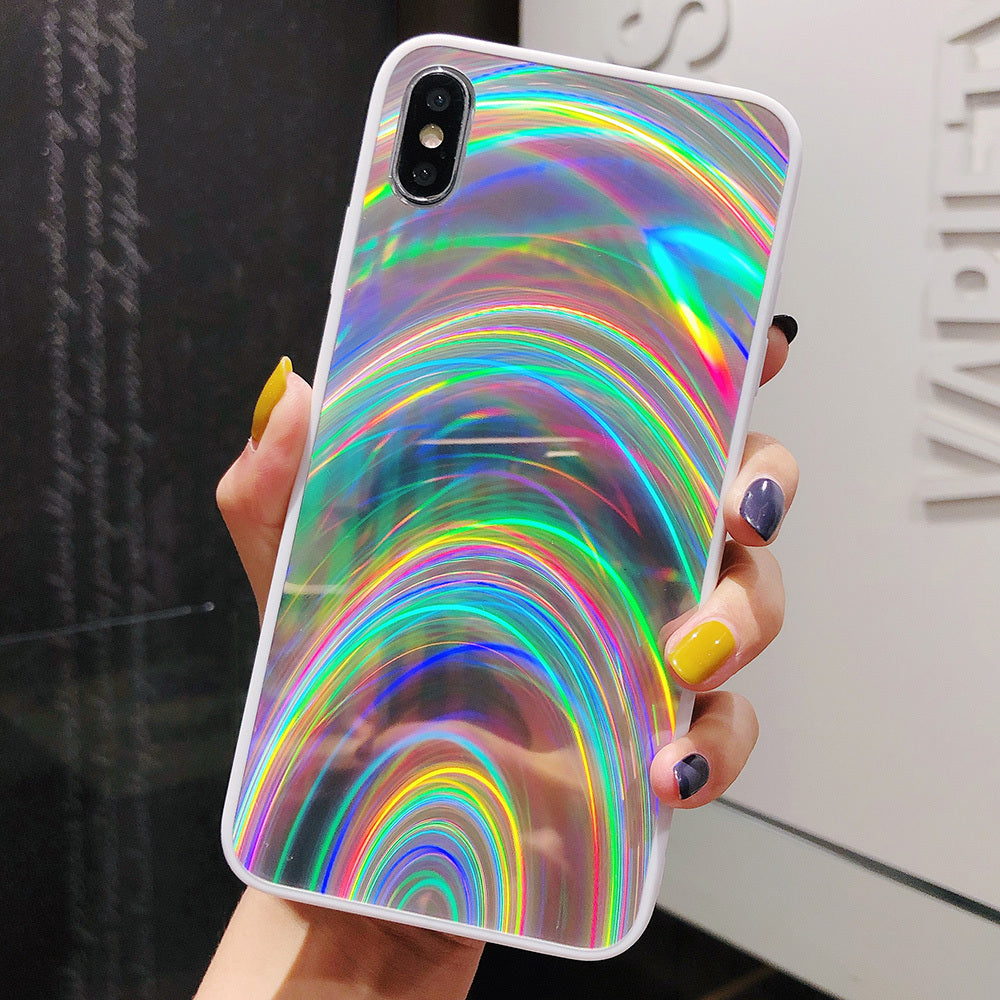 3D Rainbow Glitter Gradient Back Cover Case - Mind Meadow