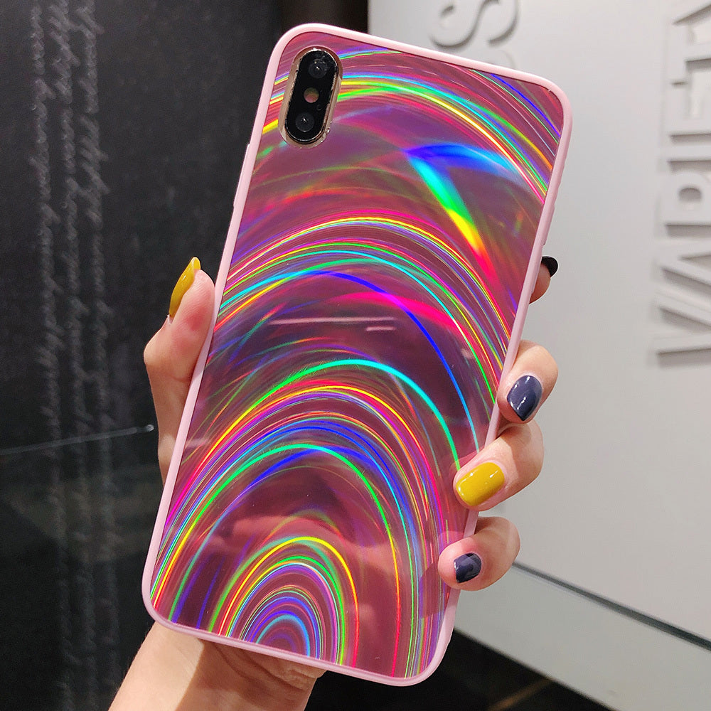 3D Rainbow Glitter Gradient Back Cover Case - Mind Meadow