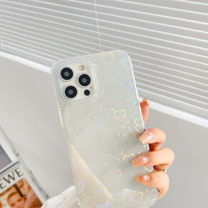 Laser Colorful Love For Double-sided Coated Silicone Phone Case