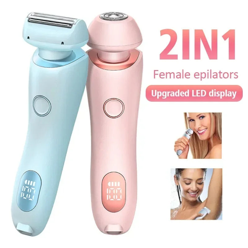 2 In 1 Hair Removal Epilator USB Rechargeable Trimmer for Women