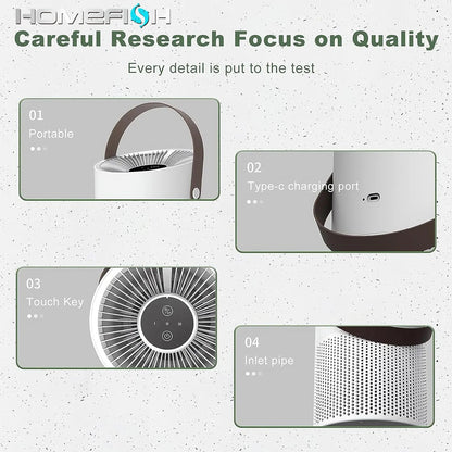 Multifunctional Desktop Air Purifier Remove Formaldehyde H13 HEPA Filter UVC Car Air Purifiers For Bedroom Home