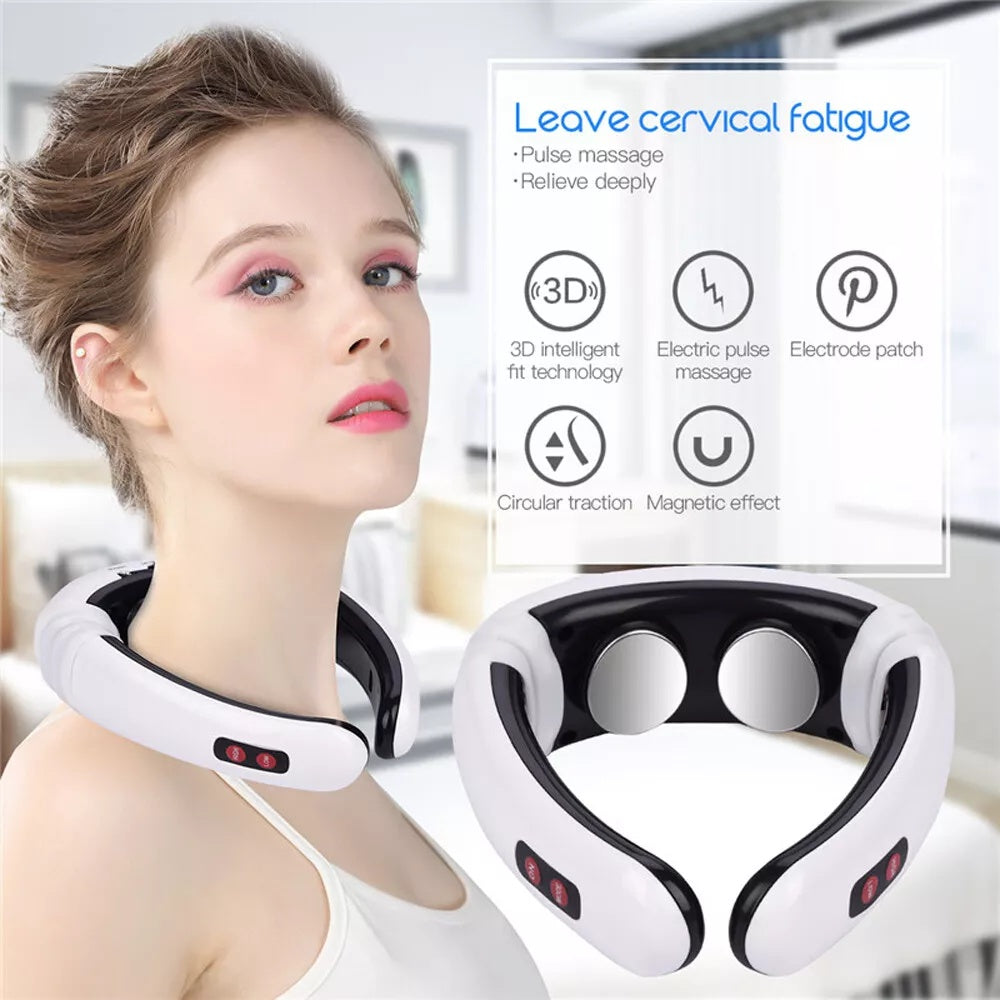 Electric Tens Unit Pulse Neck Massager Magnetic Pulse Therapy